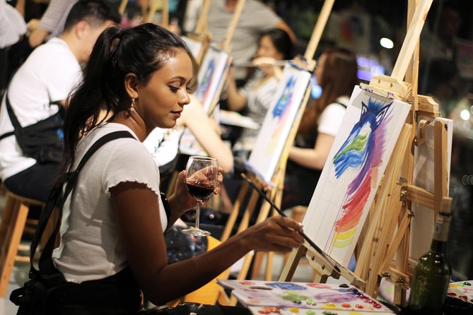 Sip & Paint Night - Painting, sipping, and taking a break